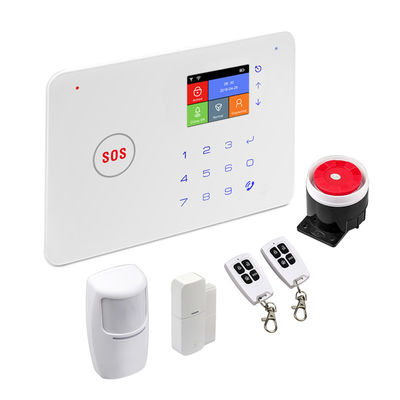 Tự làm không dây An ninh gia đình Tuya Hệ thống báo động WIFI / GSM / RF433 Hệ thống báo động thông minh SMS với bộ phát hiện PIR Còi báo động cảm biến cửa
